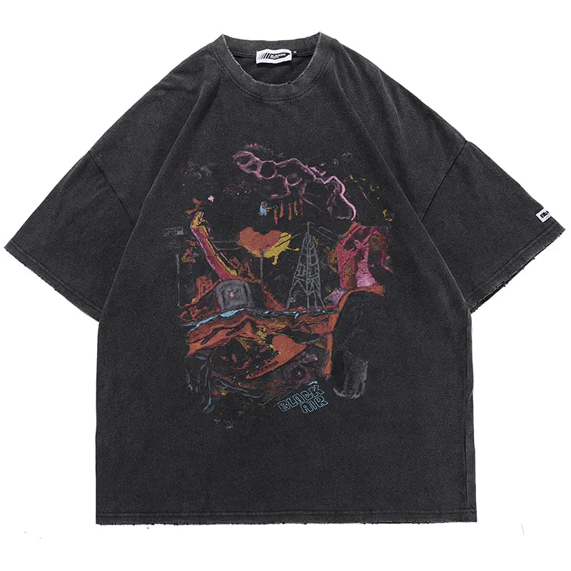 Y2K Vintage Street Style Loose Graphic T-Shirt