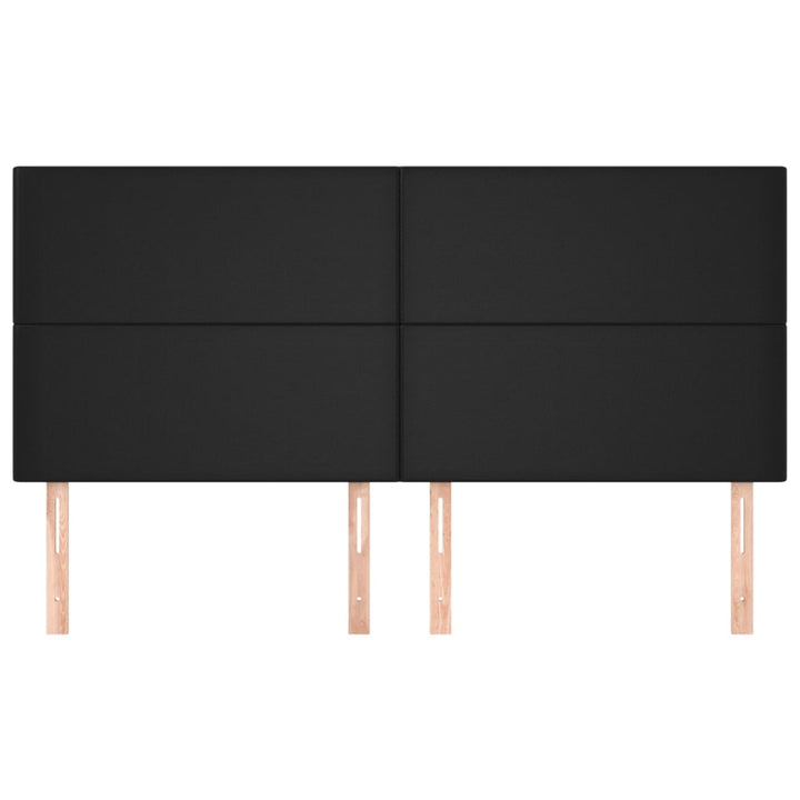 NNEVL Headboards 4 pcs Black 80x5x78/88 cm Faux Leather