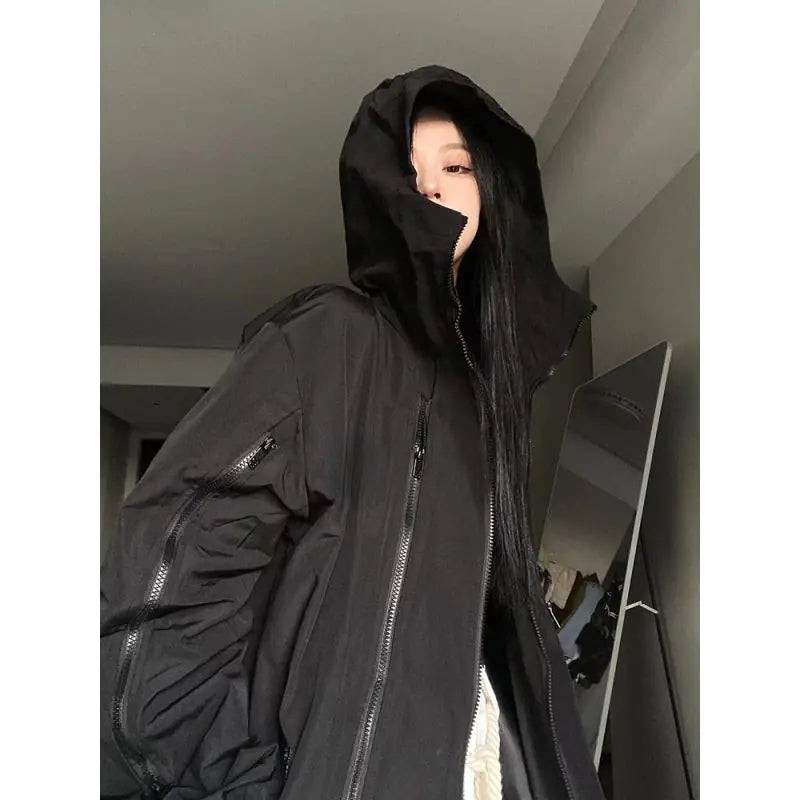 Deeptown Harajuku Women's Waterproof Y2K Windbreaker