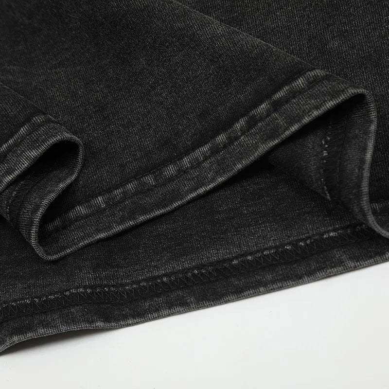 Harajuku 2024 Summer Men's Black Graphic T-Shirt