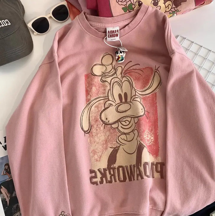 Printed Loose Round Neck Sweater for Men and Women