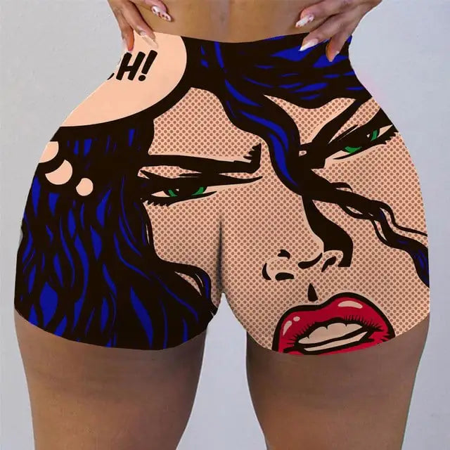 Plus Size Graphic Print Biker Shorts for Women