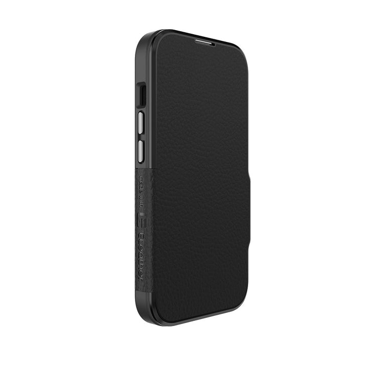 NNEDSZ EFM Monaco E-leather Wallet Case Armour With D3O Plus Suits Iphone 15 (6.1") - Black/Space Grey