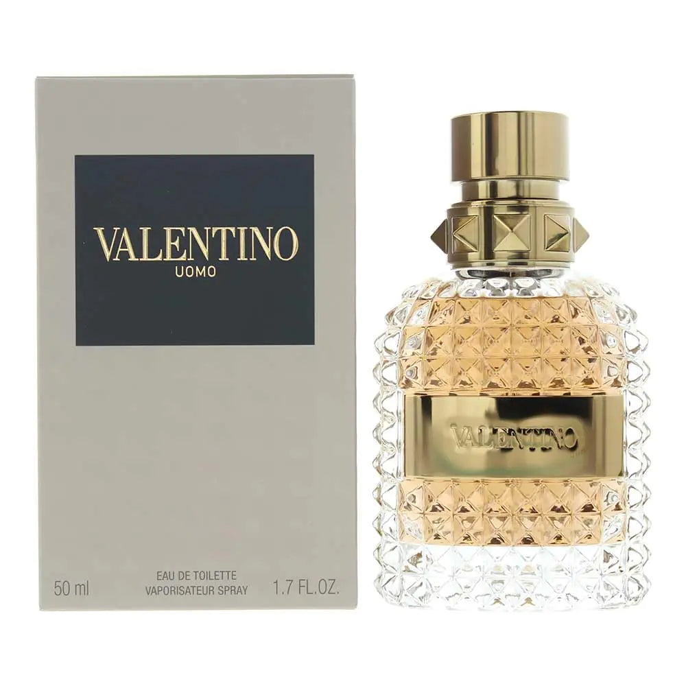 Valentino perfume bottle and packaging on a white background
