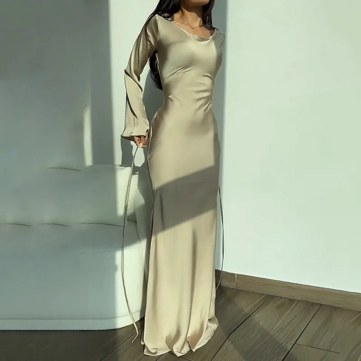 Elegant Long Sleeve Loose Dress for Autumn Women