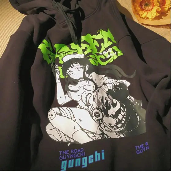 Y2K Print Oversized Harajuku Hoodie for Women