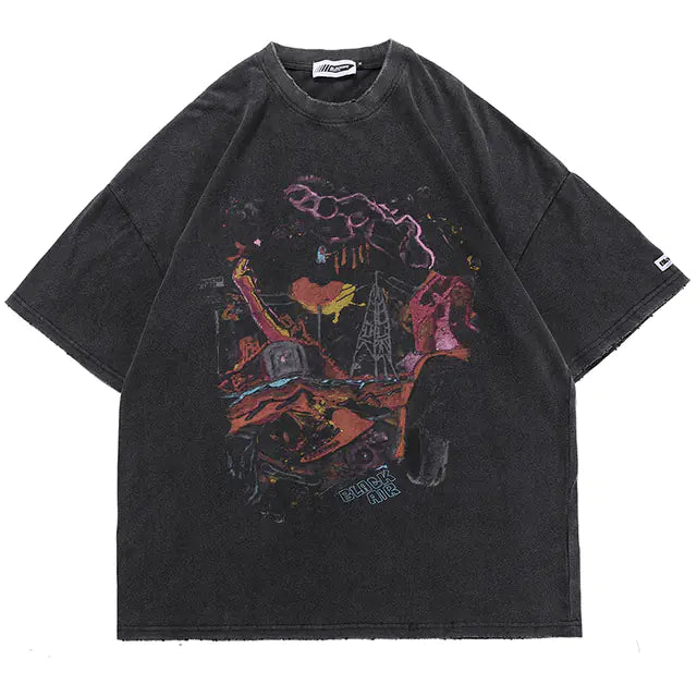 Y2K Vintage Street Style Loose Graphic T-Shirt