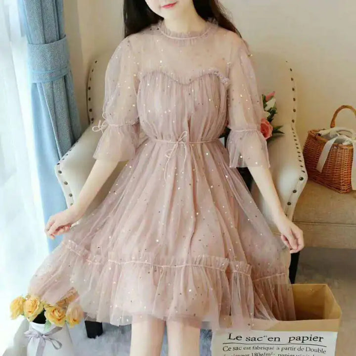 Women's Fairy Dress with Spring and Summer Net Yarn Skirt