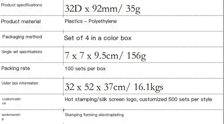 Plastic Shot Glass *4x Per Set*