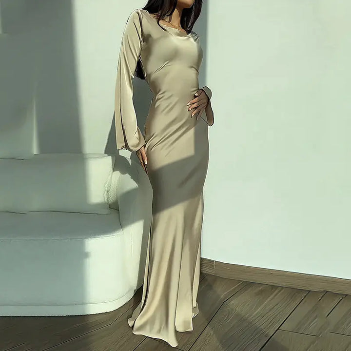 Elegant Long Sleeve Loose Dress for Autumn Women